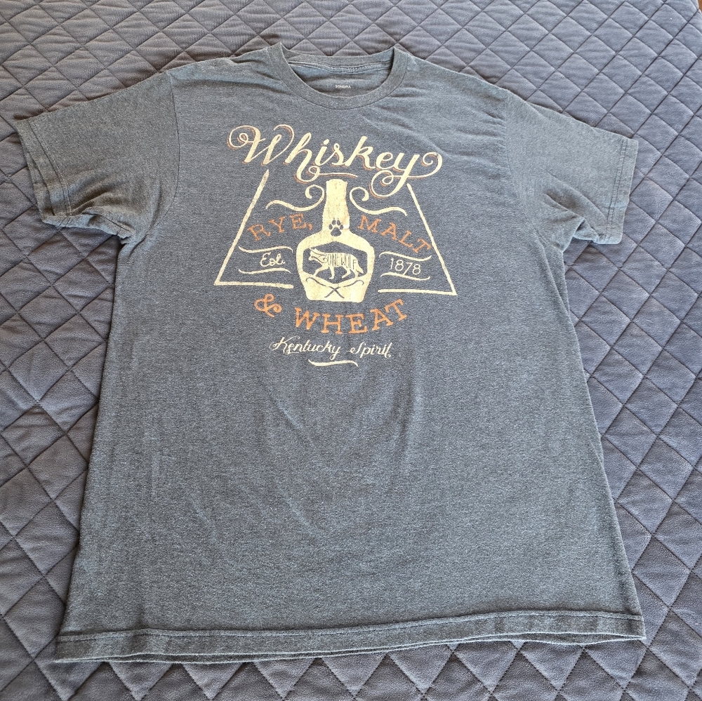 Sonoma Mens Blue Whiskey Rye Malt Tee Sz Lg